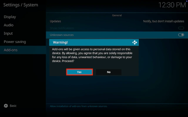 Allow access to Unknown Sources