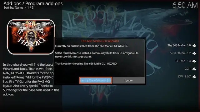 Select OK