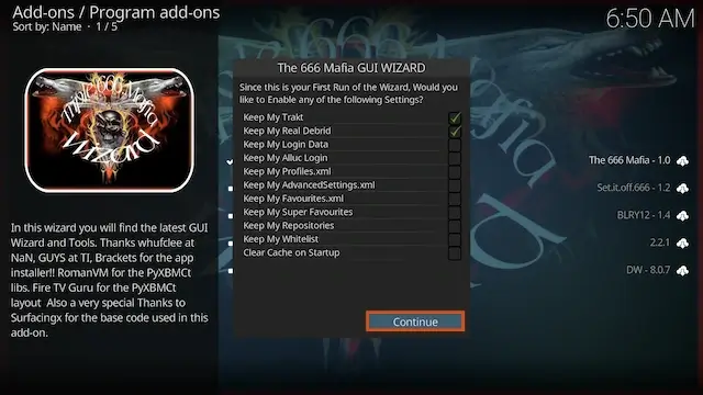 Select OK