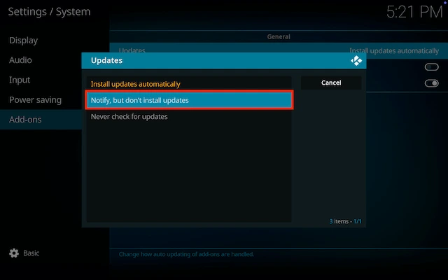 Change Install updates automatically to Notifiy, but don`t install updates. This ensures no malicious add-ons can update without you knowing