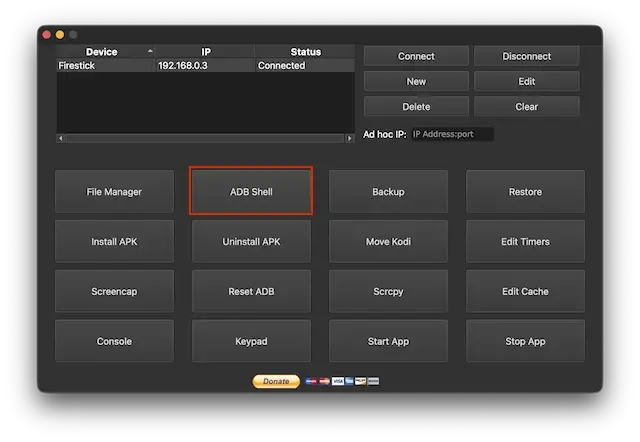 Select ADB Shell