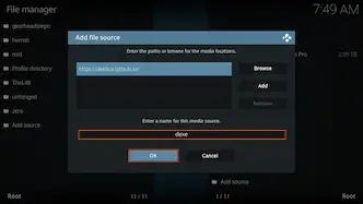 Highlight the box underneath marked Enter a name for this media source, type the name you wish to use for the repo then click OK