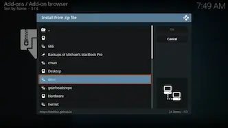 select the name of the repo