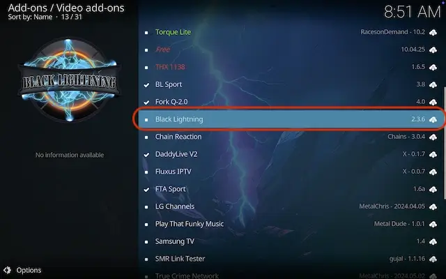 Select Black Lightning