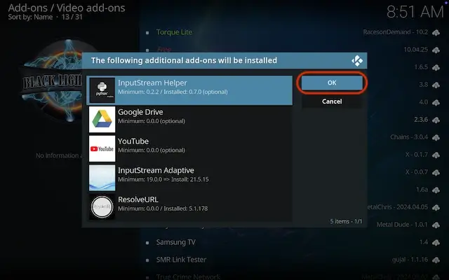 Select OK