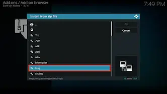 select the name of the repo