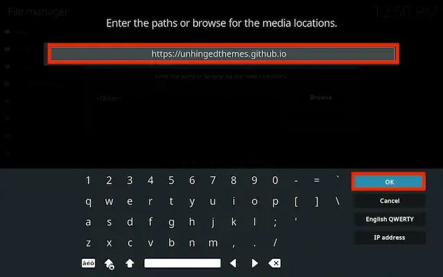 Type the URL of repo