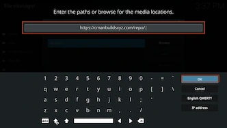 Enter the repo address on your Kodi device