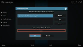 type cman and click ok