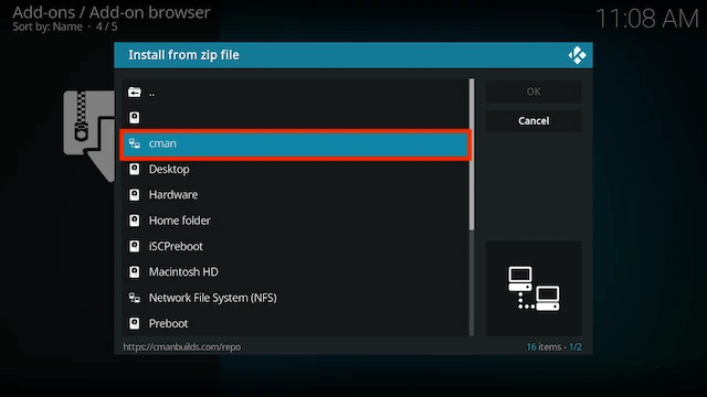 in this section you can select the name of the source you entered earlier