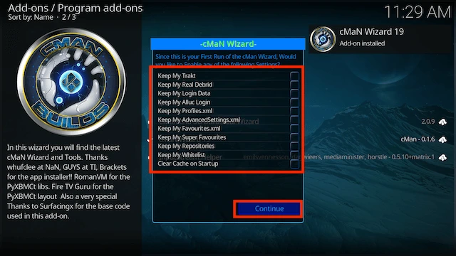 you now see a popup. This allows you save certain settings like debrid and trakt so you don't need to re-authorise them again