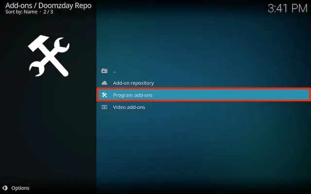 Select program add-ons