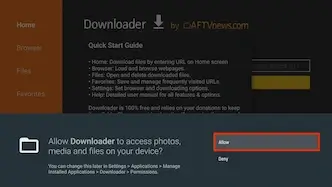 Select Allow