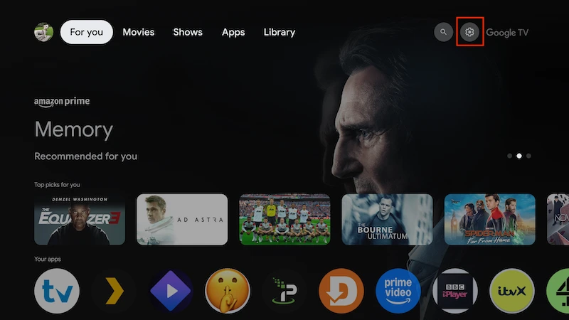 go to settings on home screen