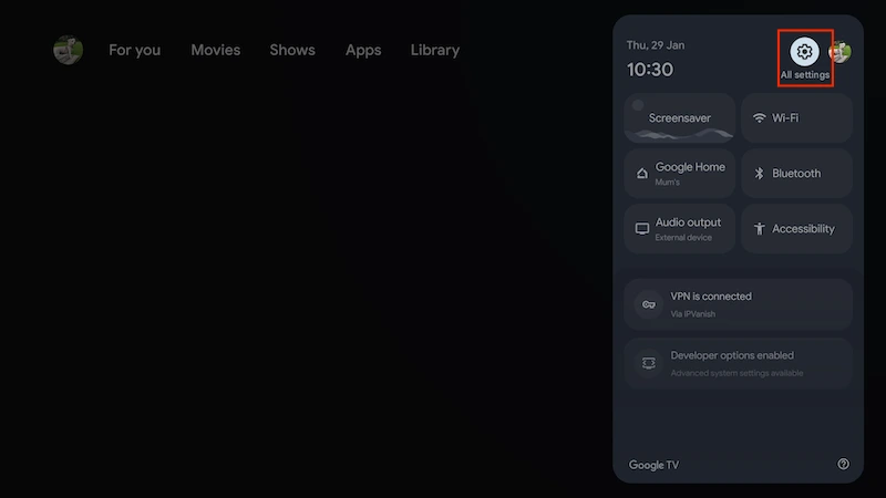 Select all settings if needed