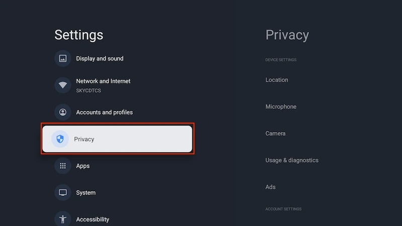 select privacy