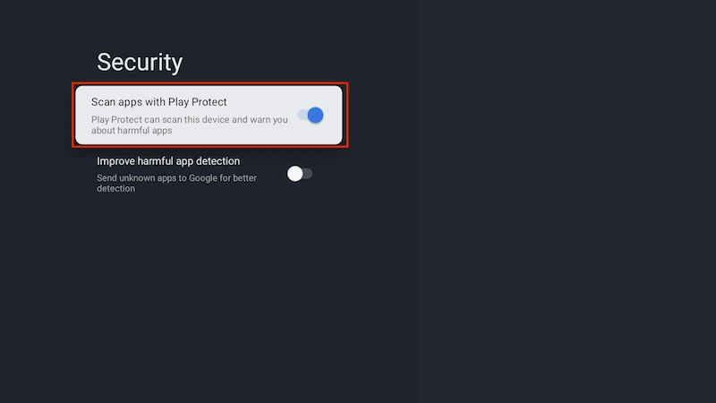turn of scan apps with play protect