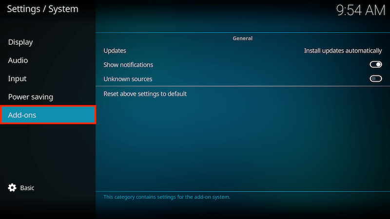 kodi android whitelist