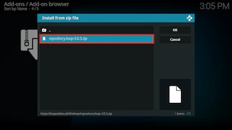 Select repository.loop-x.x.x.zip