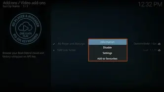 Press 'C' on your keyboard or long press the enter button on your remote until you see this popup