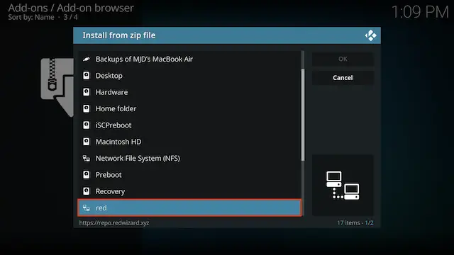 select the name of the repo