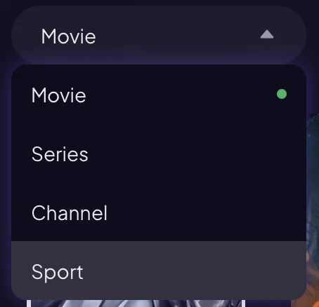 Sports Streams Config Page