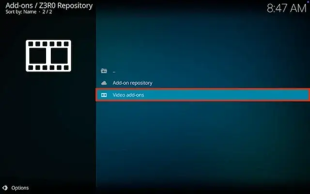 Select video add-ons